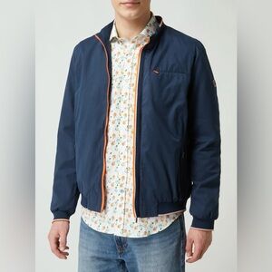 Men’s A Fish Named Fred Blouson Marine Luxury Zip Pocket Ribbed cuffs Jacket